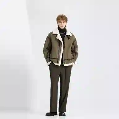 WILD LEADER Vintage Biker Jacket Khaki