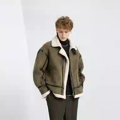 WILD LEADER Vintage Biker Jacket Khaki