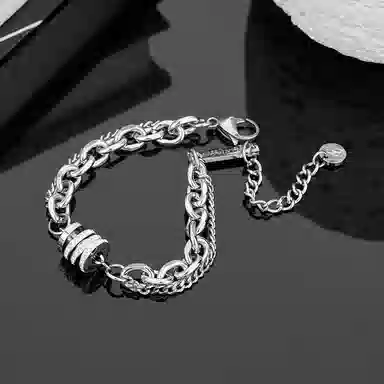 ENFANTIN Double Layer Lightning Cuban Chain Bracelet
