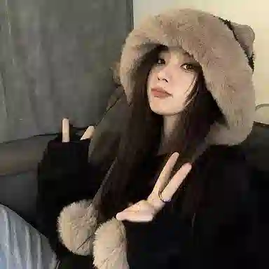 优幽兰 显脸小纯色防风防寒加厚保暖高级感小众 绒线帽 女款