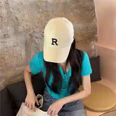 优幽兰 潮流休闲简约通勤大头围显脸小大帽檐韩版校园风穿搭 棉 鸭舌帽 男女同款情侣款