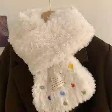 优幽兰 针织加厚护脖子防风保暖东北高级感 绒线围巾 女款