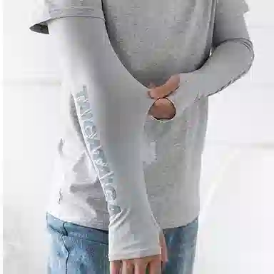 优幽兰 户外潮流宽松透气薄款户外防紫外线学生骑行 聚酯纤维 防晒袖 男女同款情侣款