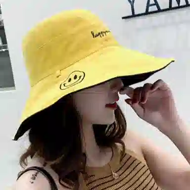优幽兰 小众设计感户外防紫外线大帽檐显脸小韩版双面温柔甜美穿搭 棉 防晒帽 女款