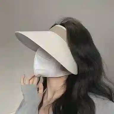 优幽兰 帽子大头围 时尚太阳帽潮流实用空顶帽韩版纯色设计感小众显脸小休闲旅游遮阳帽氛围感防紫外线高级感 棉 防晒帽 女款