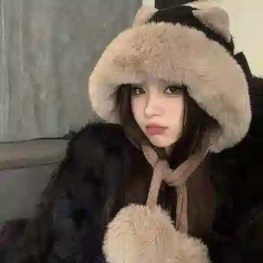 优幽兰 显脸小纯色防风防寒加厚保暖高级感小众 绒线帽 女款