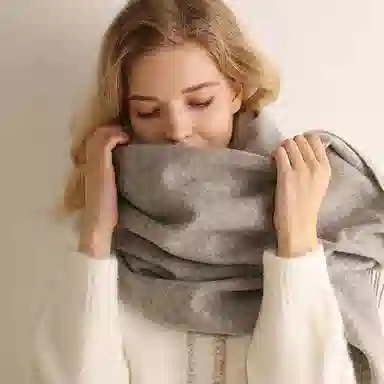 优幽兰 针织加厚护脖子 防风防寒 保暖简约高级感学生 仿羊绒 绒线围巾 女款