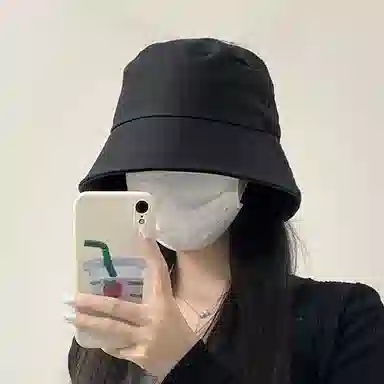 优幽兰 大头围遮阳学生显脸小防晒实用防紫外线 棉 渔夫帽 男女同款情侣款