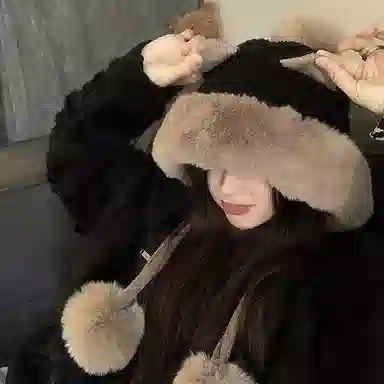 优幽兰 显脸小纯色防风防寒加厚保暖高级感小众 绒线帽 女款