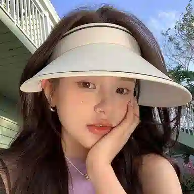 优幽兰 帽子大头围 时尚太阳帽潮流实用空顶帽韩版纯色设计感小众显脸小休闲旅游遮阳帽氛围感防紫外线高级感 棉 防晒帽 女款