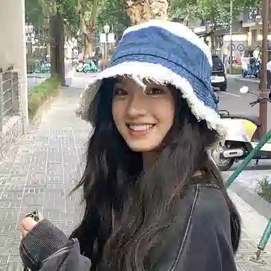 优幽兰 时尚百搭渐变遮阳帽日系复古做旧毛边渔夫帽户外防紫外线太阳帽小众设计感 棉涤 防晒帽 女款