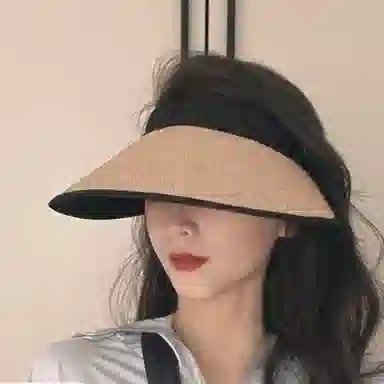 优幽兰 百搭时尚空顶帽韩版显脸小遮阳帽大头围开车骑车防紫外线太阳帽旅行实用小众休闲通勤高级感 聚酯纤维 防晒帽 女款