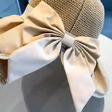 优幽兰 夏季出游甜美时尚气质优雅休息简约户外防紫外线大帽檐显脸小法式穿搭 聚酯纤维 防晒帽 女款