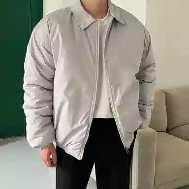 我是大卫 日系翻领高级感休闲轻熟风双拉链棉服 男女同款