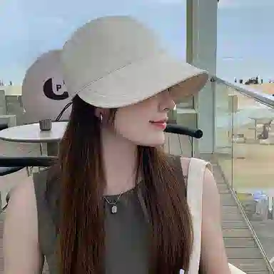 优幽兰 休闲华夫格防紫外线街头潮流小众穿搭 聚酯纤维/粘纤 防晒帽 男女同款情侣款