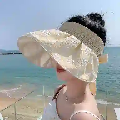 优幽兰 时尚百搭夏季小清新时尚百搭气质优雅法式夏季防紫外线户外出游拍照打卡 聚酯纤维 防晒帽 女款