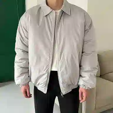 我是大卫 日系翻领高级感休闲轻熟风双拉链棉服 男女同款