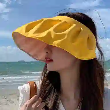 优幽兰 休闲时尚百搭潮流大头围显脸小户外旅行小众高颜值 甜美大帽檐防紫外线 棉拼锦纶拼氨纶 防晒帽 女款