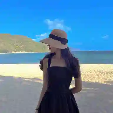 优幽兰 法式高级感显脸小大檐草编帽复古赫本风防紫外线遮阳帽海边度假拍照打卡沙滩帽小众设计感 纤维素材料 防晒帽 女款