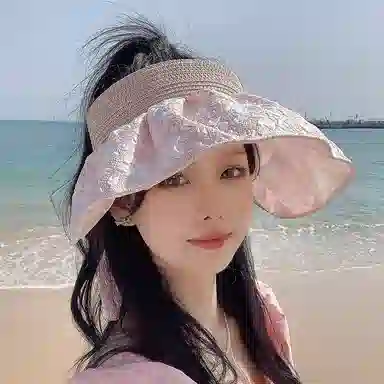 优幽兰 时尚百搭夏季小清新时尚百搭气质优雅法式夏季防紫外线户外出游拍照打卡 聚酯纤维 防晒帽 女款