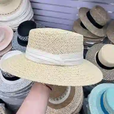 优幽兰 时尚休闲百搭夏季出游海边度假赫本风宽檐户外出行防紫外线气质优雅 纤维素材料 礼帽 男女同款情侣款