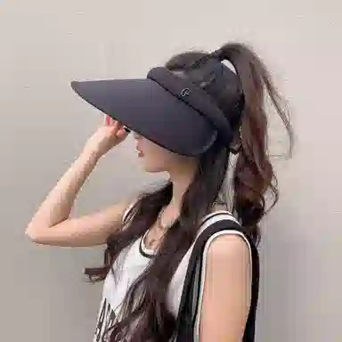 优幽兰 夏季大帽檐户外防紫外线骑车旅行运动旅行日常百搭休闲简约不挡视线 聚酯纤维 防晒帽 女款