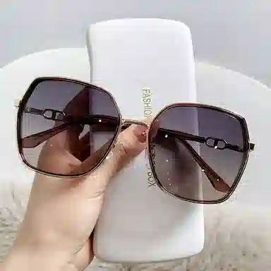 优幽兰 百搭小众全框高级感显脸小帅气个性遮阳墨镜韩版街拍防晒大脸素颜圆脸气质渐变时髦旅游穿搭 方形 太阳眼镜 女款