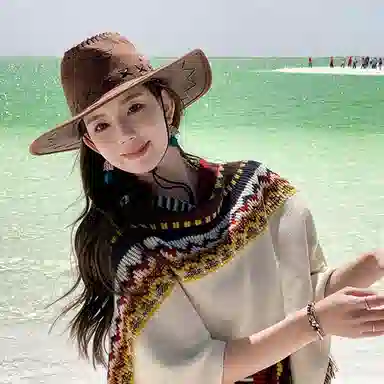 优幽兰 复古民族风仿羊绒旅游加厚保暖秋冬外搭两用御寒 披肩 女款