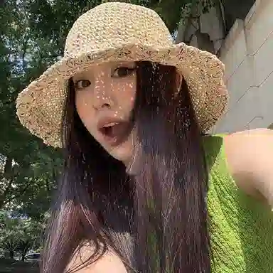 优幽兰 韩版甜美彩虹编织草帽大帽檐显脸小防紫外线遮阳帽镂空透气太阳帽海边度假拍照打卡沙滩帽潮 纤维素材料 防晒帽 女款