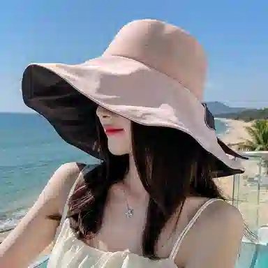 优幽兰 大头围遮阳韩版实用显脸小防紫外线旅游沙滩气质高级感休闲开车 聚酯纤维 渔夫帽 女款