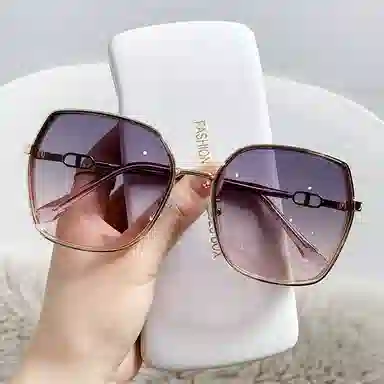 优幽兰 百搭小众全框高级感显脸小帅气个性遮阳墨镜韩版街拍防晒大脸素颜圆脸气质渐变时髦旅游穿搭 方形 太阳眼镜 女款