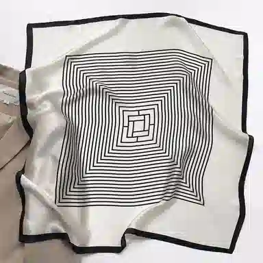 优幽兰 韩版高级感四季通用小方巾气质优雅洋气条纹通勤小领巾搭配衬衫职业装饰护颈围脖子薄围巾实用 聚酯纤维 丝巾 女款