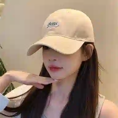 优幽兰 时尚百搭小众设计感大头围显脸小户外休闲简约字母贴布街头潮流校园风穿搭 棉 鸭舌帽 男女同款情侣款