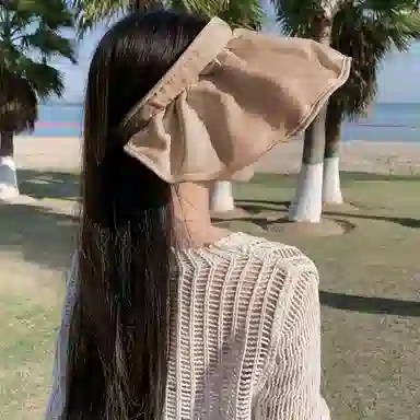 优幽兰 帽子 时尚空顶帽韩版显脸小沙滩帽纯色高级感旅游开车骑车通勤太阳帽防紫外线大头围学生休闲穿搭 聚酯纤维 防晒帽 女款