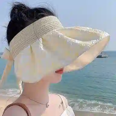 优幽兰 时尚百搭夏季小清新时尚百搭气质优雅法式夏季防紫外线户外出游拍照打卡 聚酯纤维 防晒帽 女款