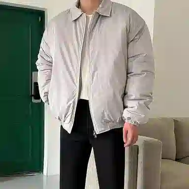 我是大卫 日系翻领高级感休闲轻熟风双拉链棉服 男女同款