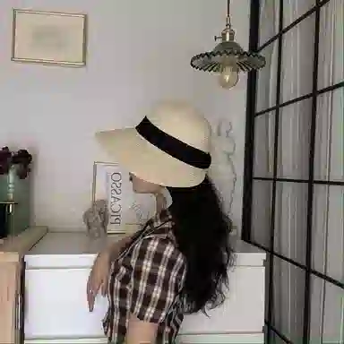 优幽兰 法式高级感显脸小大檐草编帽复古赫本风防紫外线遮阳帽海边度假拍照打卡沙滩帽小众设计感 纤维素材料 防晒帽 女款