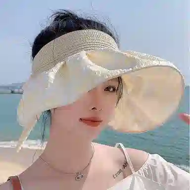 优幽兰 户外旅行大帽檐显脸小法式气质 聚酯纤维 防晒帽 女款