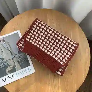 优幽兰 针织加厚防风防寒保暖氛围感小众 绒线围巾 女款