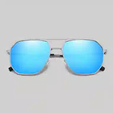 优幽兰 潮流双梁小众设计感显脸小大框墨镜痞帅开车驾驶钓鱼防紫外线偏光 金属 飞行员式 太阳眼镜 男女同款情侣款