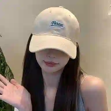 优幽兰 时尚百搭小众设计感大头围显脸小户外休闲简约字母贴布街头潮流校园风穿搭 棉 鸭舌帽 男女同款情侣款