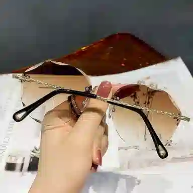 优幽兰 小众设计感防紫外线开车驾驶潮流学生旅行夏旅行 椭圆形 太阳镜眼镜墨镜 男女同款情侣款