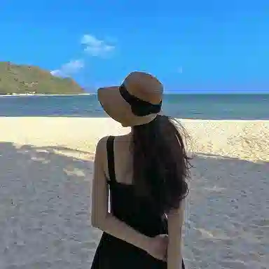 优幽兰 法式高级感显脸小大檐草编帽复古赫本风防紫外线遮阳帽海边度假拍照打卡沙滩帽小众设计感 纤维素材料 防晒帽 女款