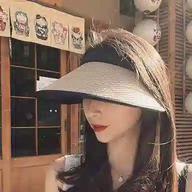 优幽兰 百搭时尚空顶帽韩版显脸小遮阳帽大头围开车骑车防紫外线太阳帽旅行实用小众休闲通勤高级感 聚酯纤维 防晒帽 女款