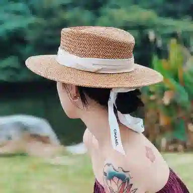 优幽兰 时尚休闲百搭夏季出游海边度假赫本风宽檐户外出行防紫外线气质优雅 纤维素材料 礼帽 男女同款情侣款