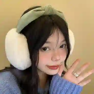 优幽兰 毛绒可爱保暖防风防寒可折叠耳捂户外骑行头戴式耳套睡觉隔音 耳罩 女款