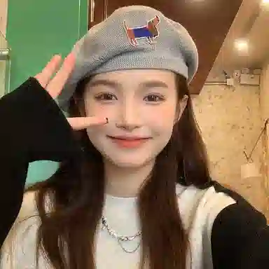 优幽兰 针织刺绣狗狗韩版复古大头围甜妹氛围感保暖防寒休闲 聚酯纤维 贝雷帽 女款