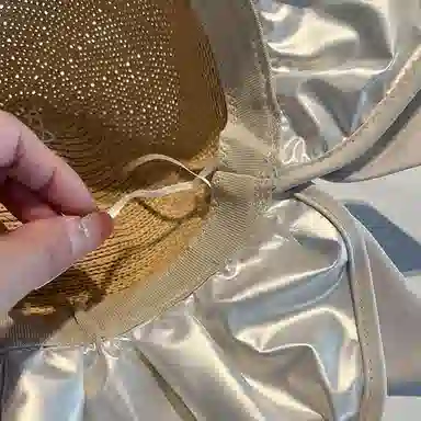 优幽兰 夏季出游甜美时尚气质优雅休息简约户外防紫外线大帽檐显脸小法式穿搭 聚酯纤维 防晒帽 女款