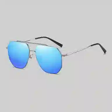 优幽兰 潮流双梁小众设计感显脸小大框墨镜痞帅开车驾驶钓鱼防紫外线偏光 金属 飞行员式 太阳眼镜 男女同款情侣款