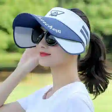 优幽兰 休闲空顶旅游沙滩显脸小大头围防紫外线可伸缩旅行实用 锦纶 防晒帽 男女同款情侣款